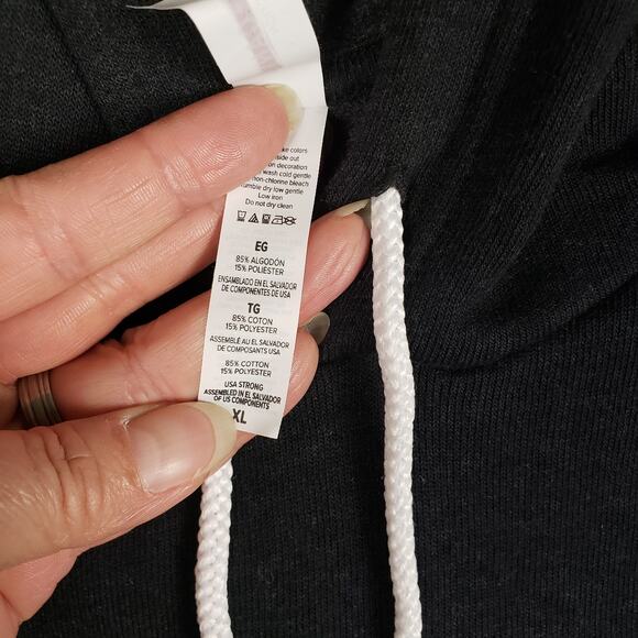 NWOT Bella + Canvas Heather Black Fleece Pullover Hoodie Women's Unisex Size XL - Picture 6 of 9